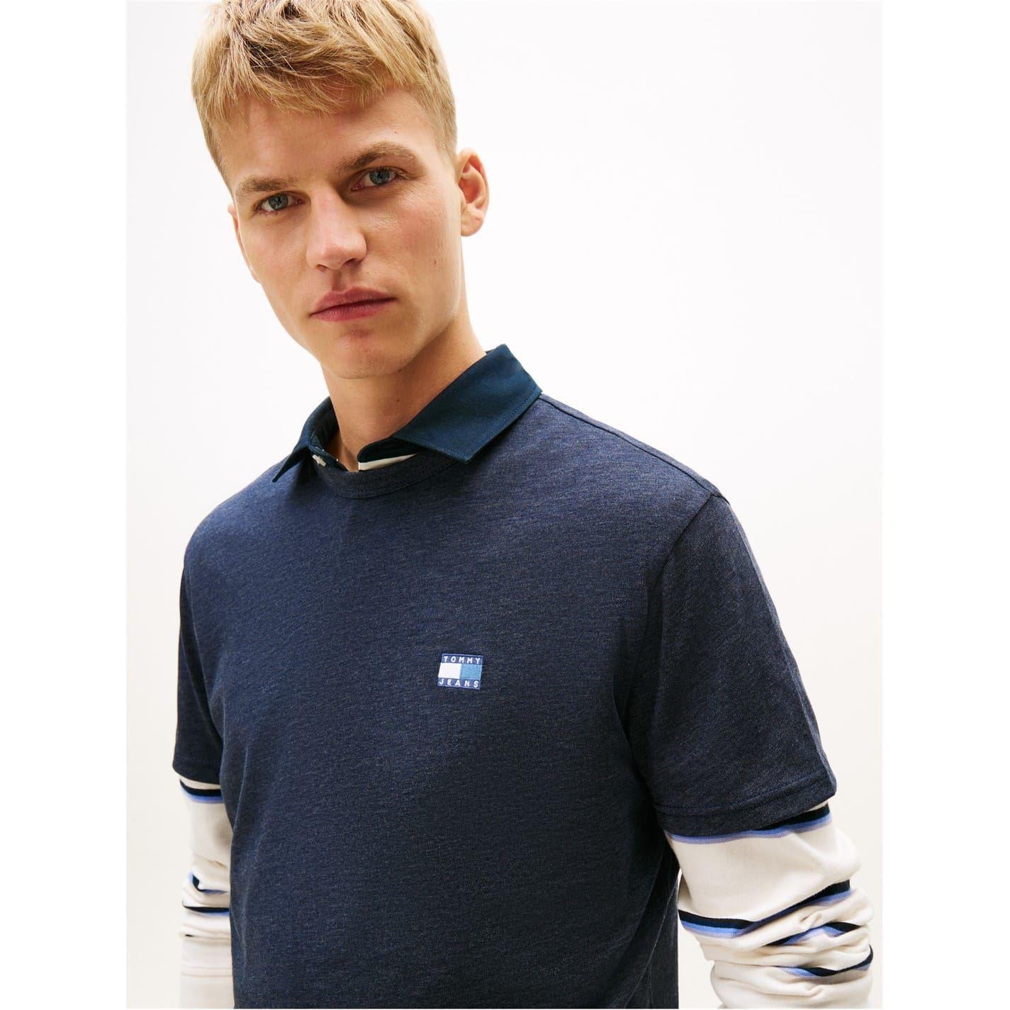 Dark Night Green - Lifestyle - Tommy Jeans Mens Tonal Badge T-Shirt