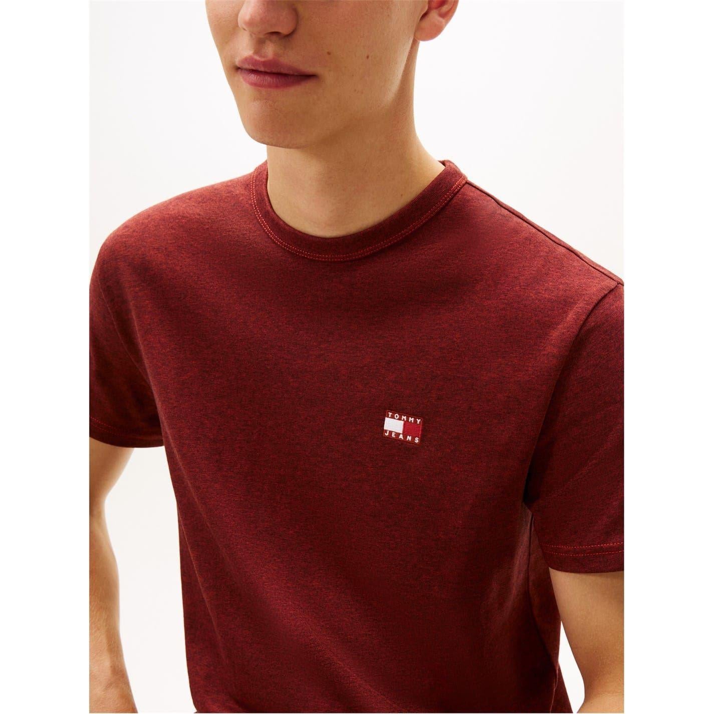Terracotta - Side - Tommy Jeans Mens Tonal Badge T-Shirt