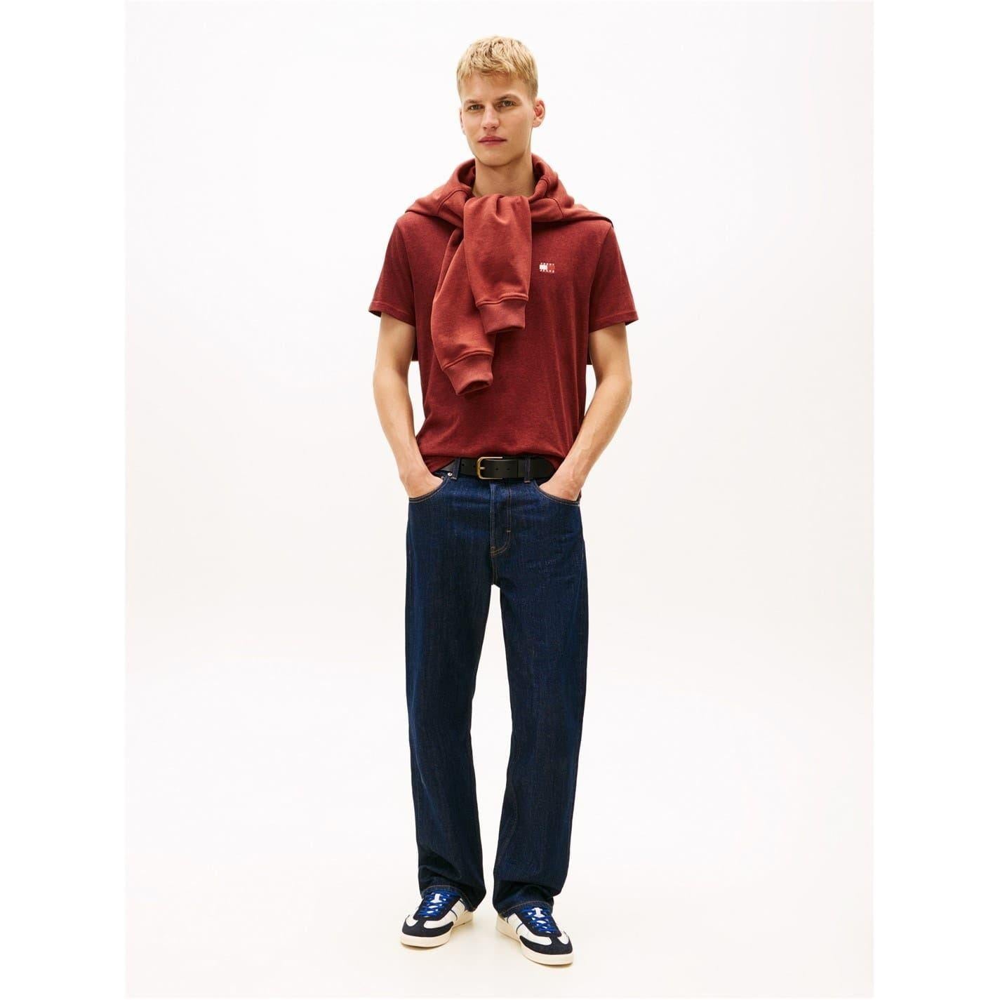 Terracotta - Lifestyle - Tommy Jeans Mens Tonal Badge T-Shirt