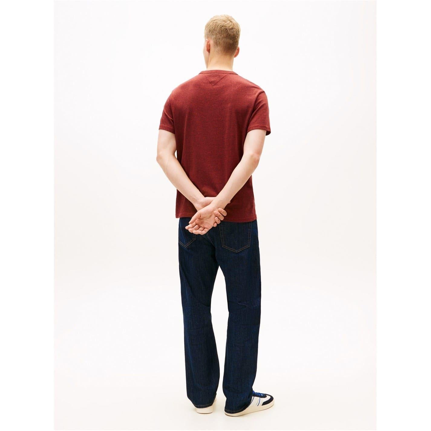 Terracotta - Pack Shot - Tommy Jeans Mens Tonal Badge T-Shirt