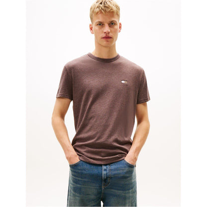 Walnut - Back - Tommy Jeans Mens Tonal Badge T-Shirt