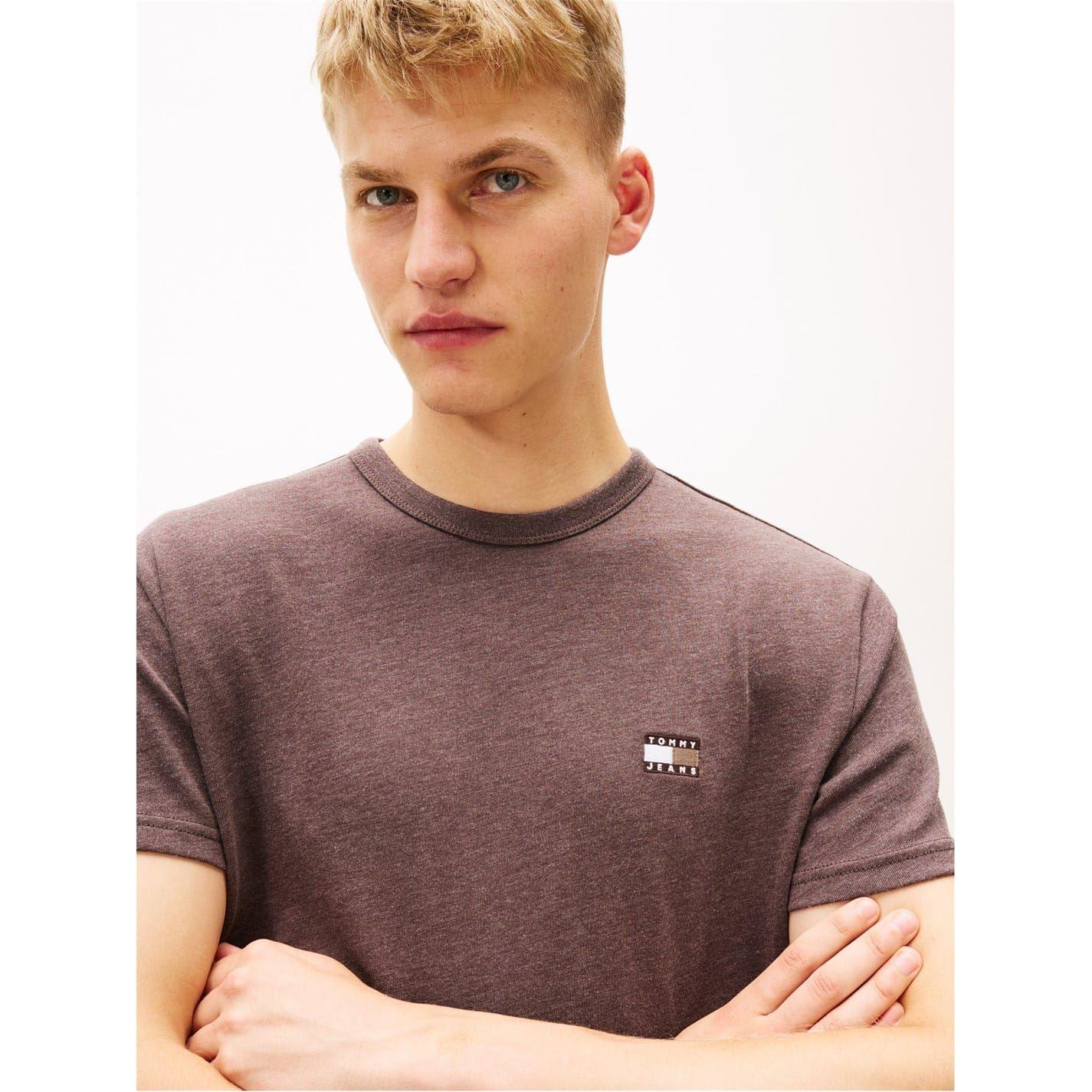 Walnut - Side - Tommy Jeans Mens Tonal Badge T-Shirt