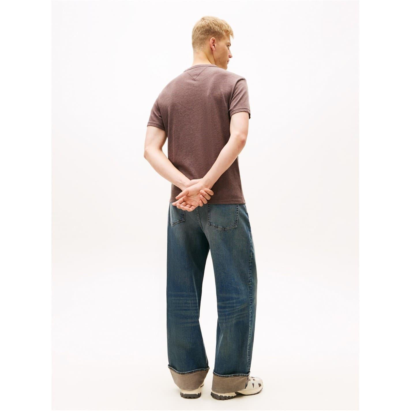 Walnut - Pack Shot - Tommy Jeans Mens Tonal Badge T-Shirt