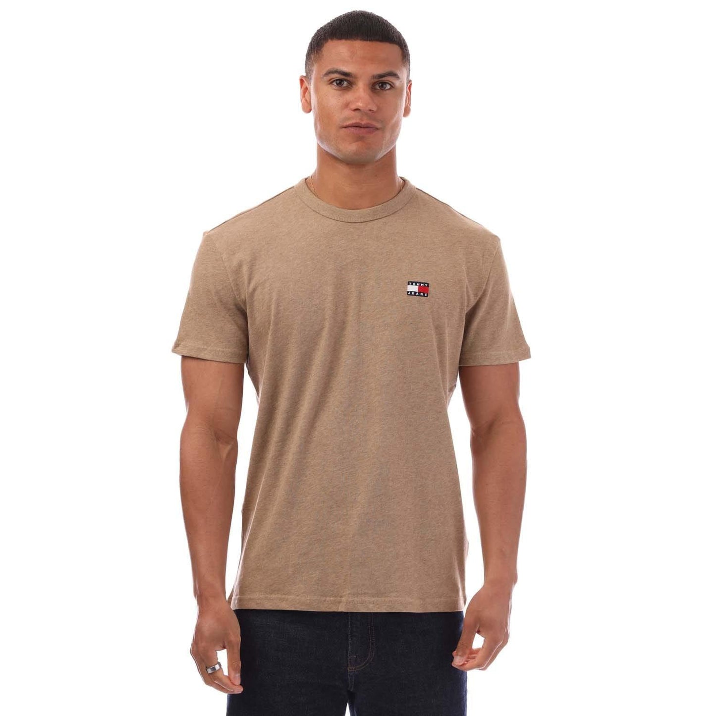 Camel - Front - Tommy Jeans Mens Tonal Badge T-Shirt