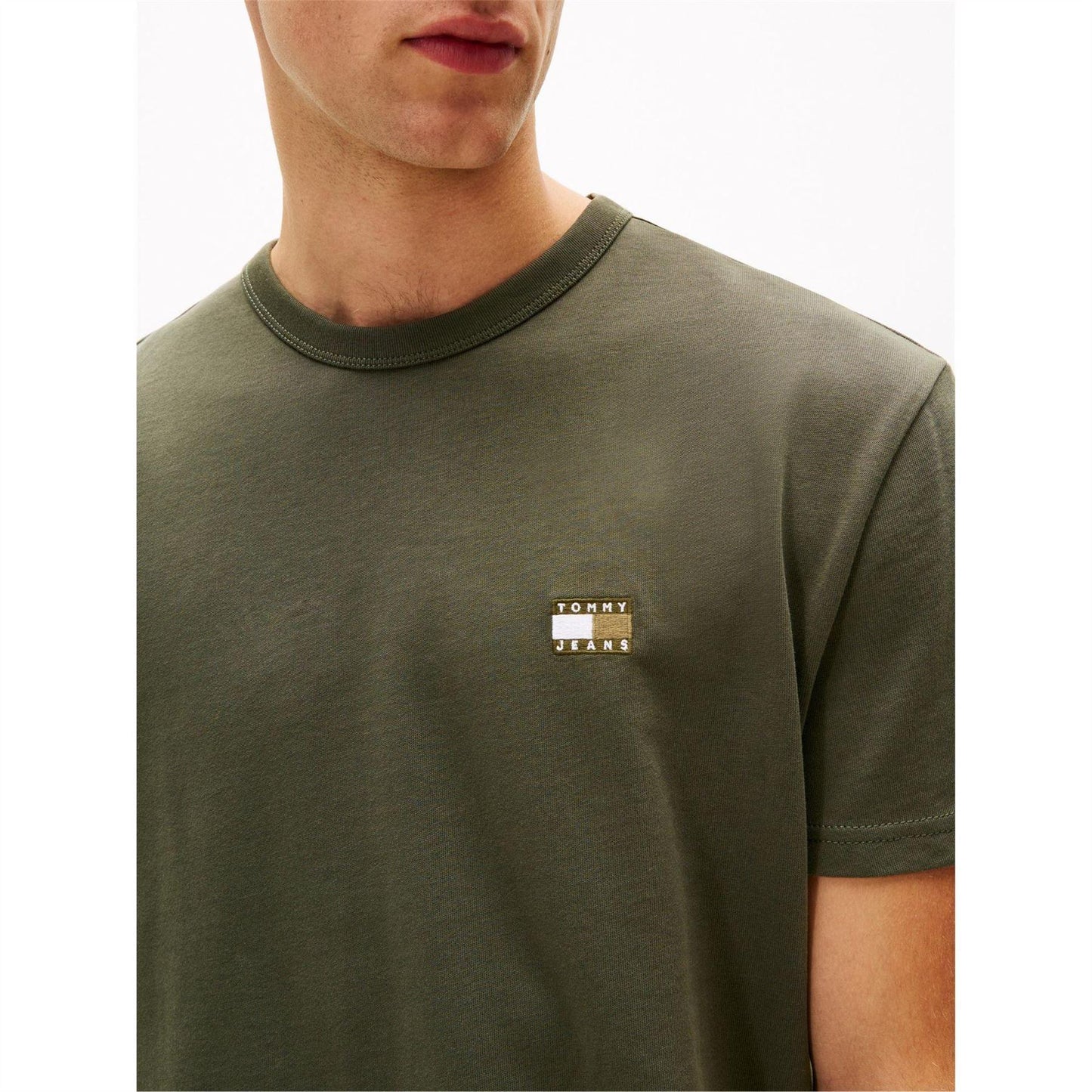 Pewter - Pack Shot - Tommy Jeans Mens Tonal Badge T-Shirt