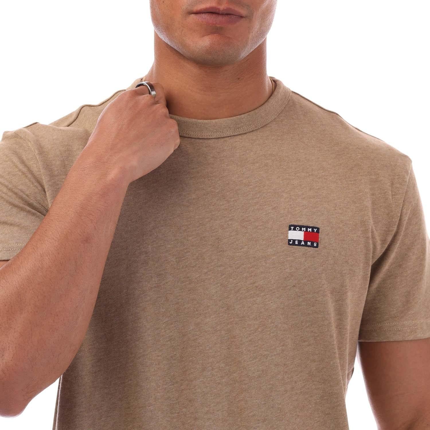 Camel - Side - Tommy Jeans Mens Tonal Badge T-Shirt
