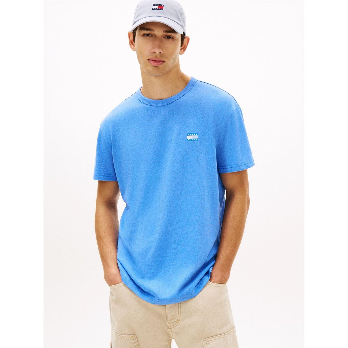 Twilight Blue - Back - Tommy Jeans Mens Tonal Badge T-Shirt