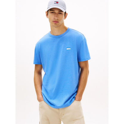 Twilight Blue - Back - Tommy Jeans Mens Tonal Badge T-Shirt