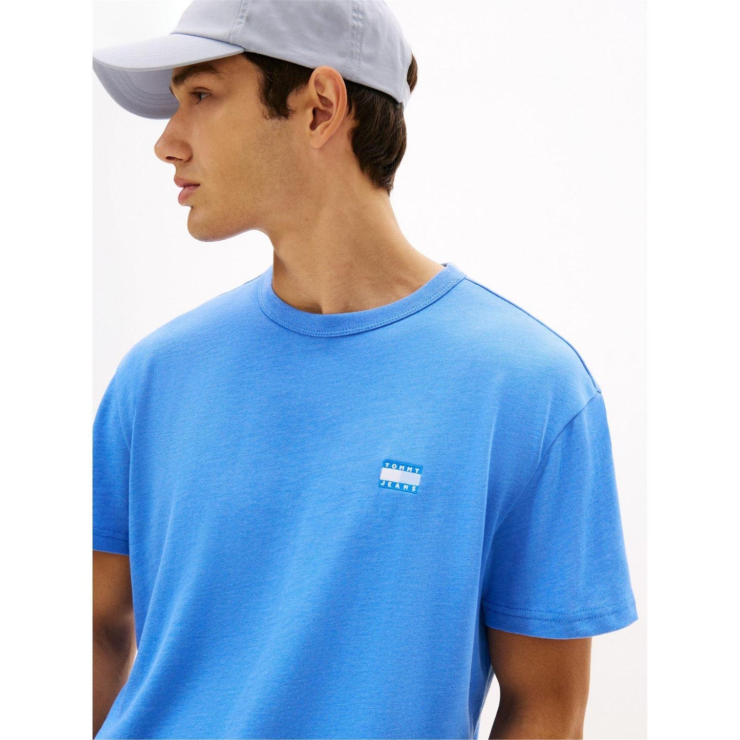Twilight Blue - Side - Tommy Jeans Mens Tonal Badge T-Shirt