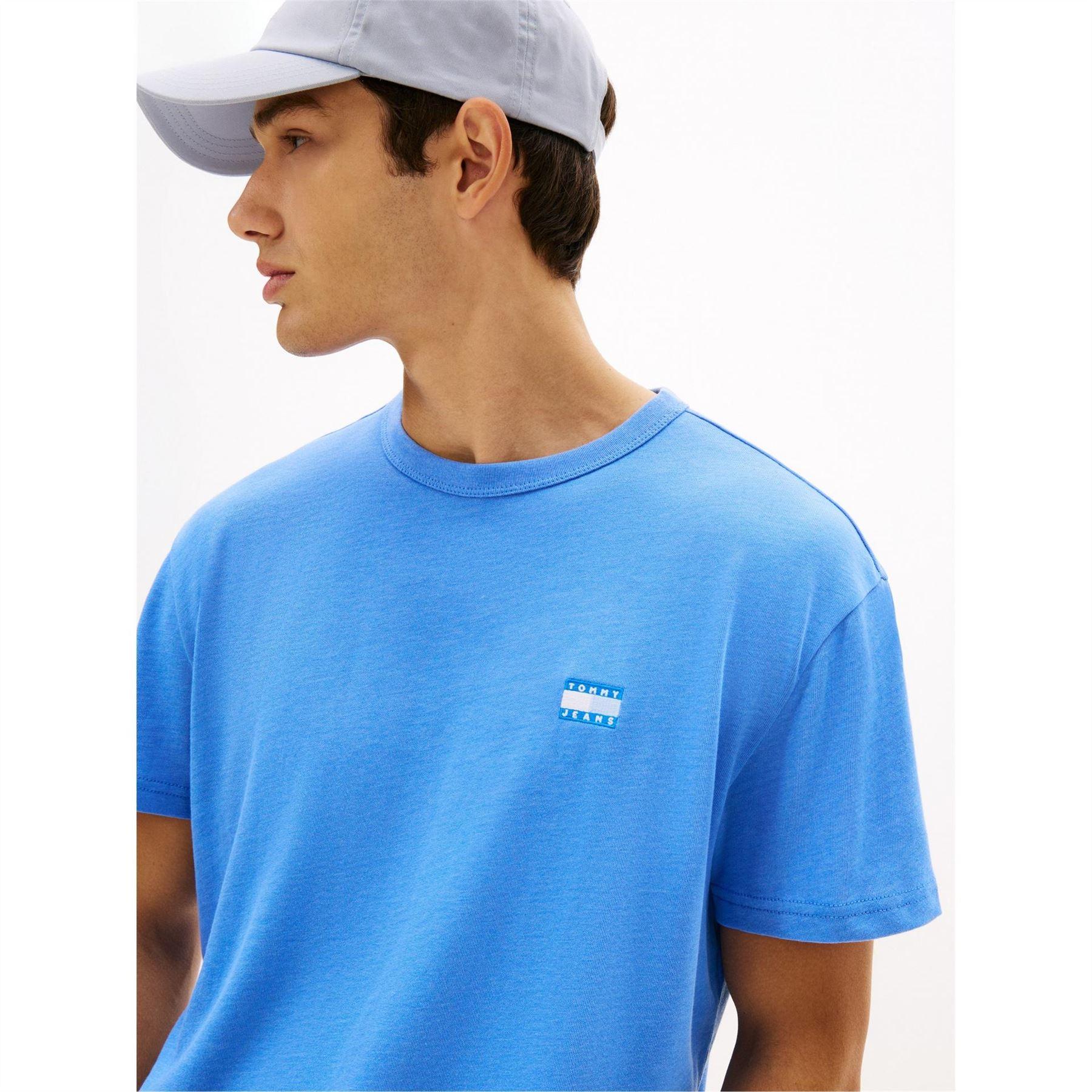 Twilight Blue - Side - Tommy Jeans Mens Tonal Badge T-Shirt