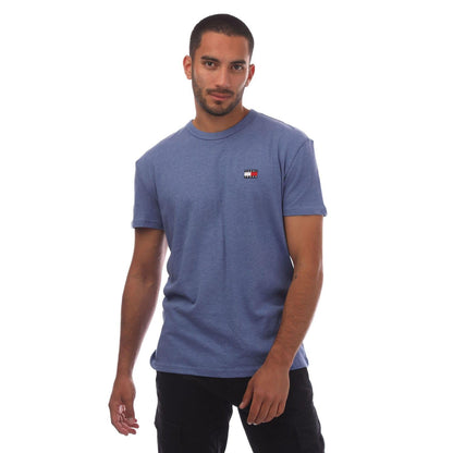 Light Blue - Front - Tommy Jeans Mens Tonal Badge T-Shirt