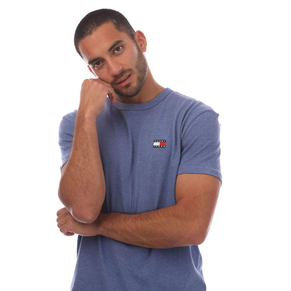 Light Blue - Side - Tommy Jeans Mens Tonal Badge T-Shirt