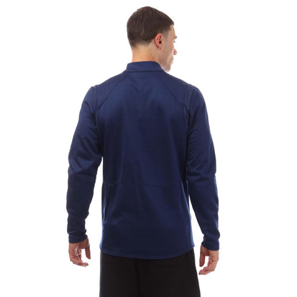 Blue - Back - Umbro Mens Premier Quarter Zip Fleece Top