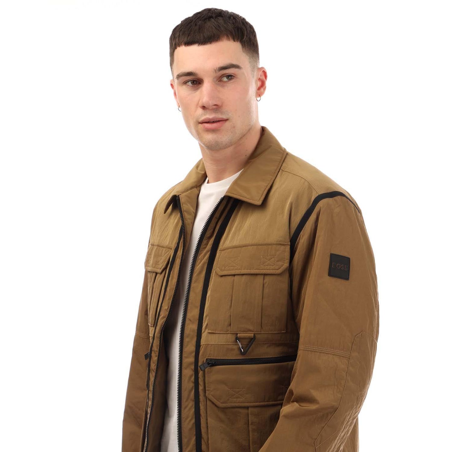 Beige - Side - Boss Mens Otniell Jacket