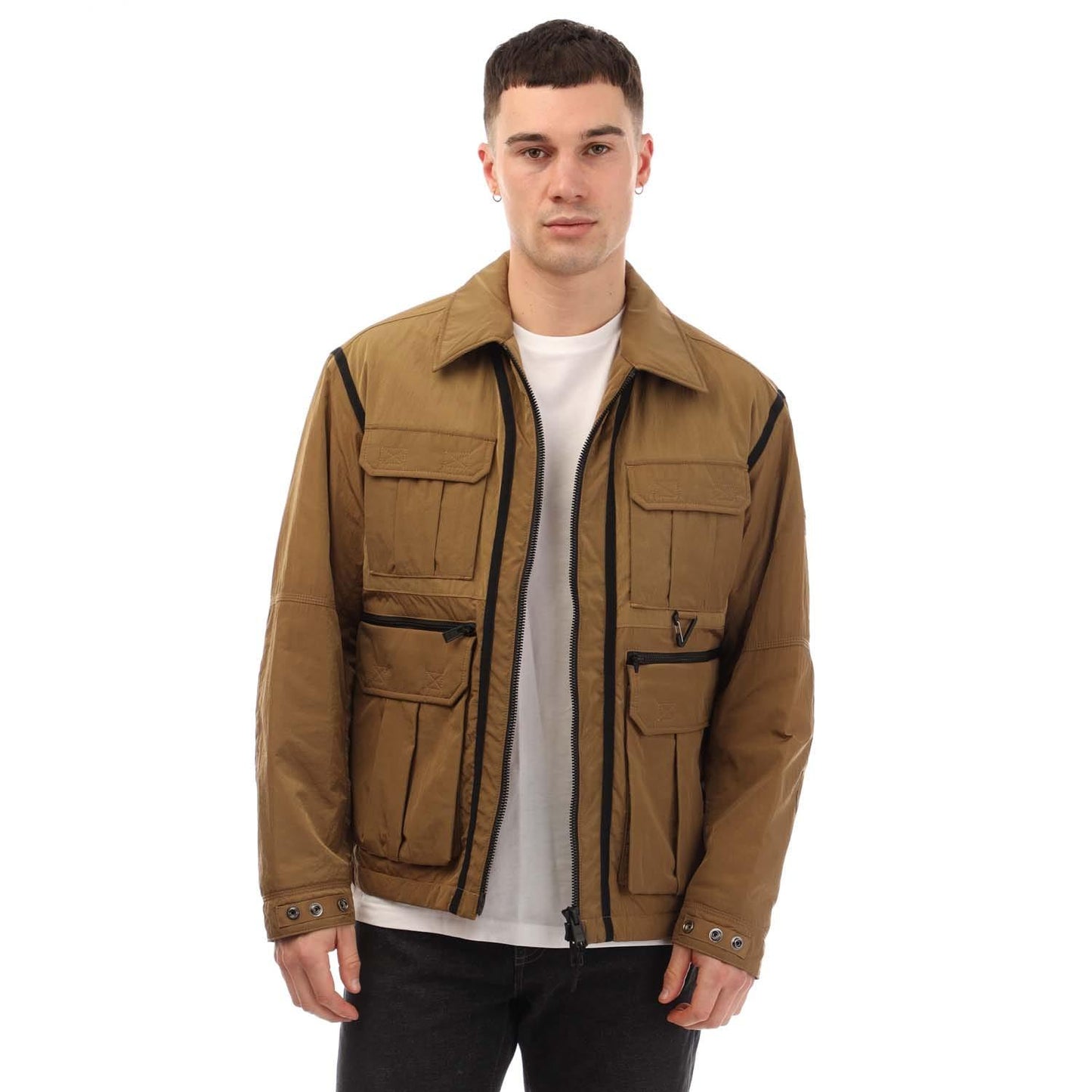 Beige - Front - Boss Mens Otniell Jacket