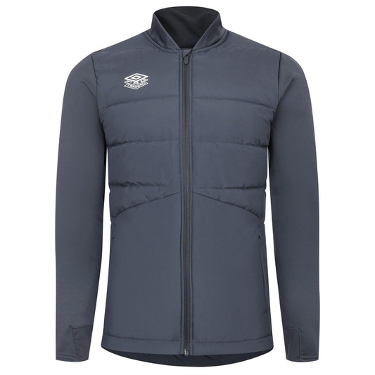 Grey - Front - Umbro Mens Premier Thermal Jacket