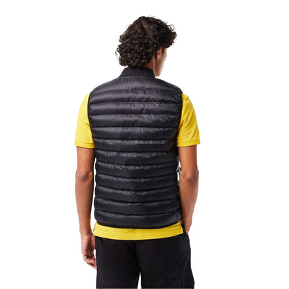 Black - Back - Lacoste Mens Water Repellent Padded Gilet