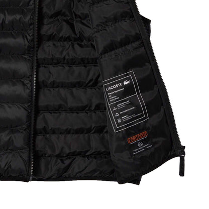 Black - Side - Lacoste Mens Water Repellent Padded Gilet