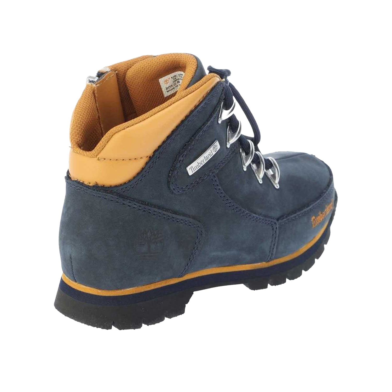Navy - Back - Timberland Childrens-Kids Euro Rock Leather Mid Cut Boots
