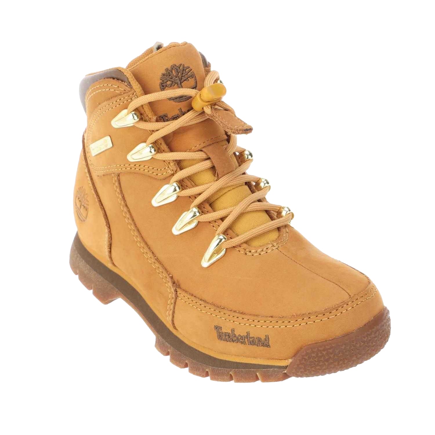 Wheat - Front - Timberland Childrens-Kids Euro Rock Leather Mid Cut Boots