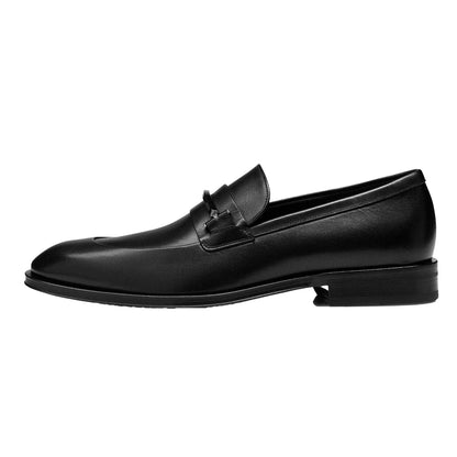 Black - Side - Boss Mens Derrek Leather Loafers