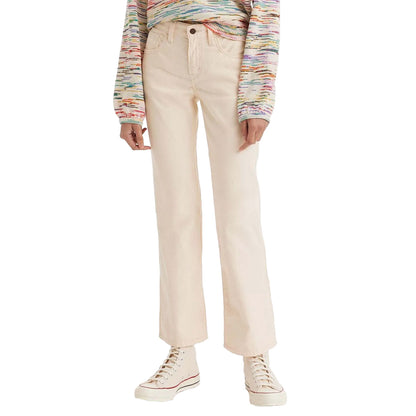 Cream - Side - Levis Womens-Ladies Middy Bootcut Jeans