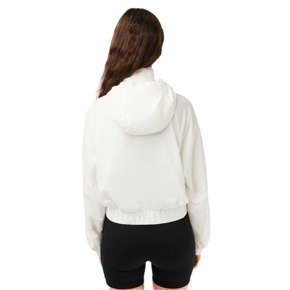 White - Back - Lacoste Womens-Ladies Full Zip Short Jacket