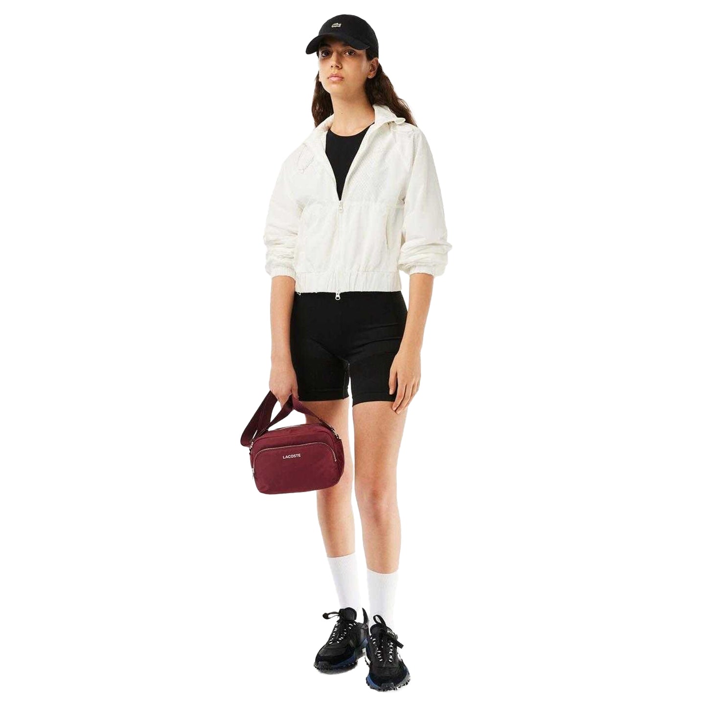 White - Lifestyle - Lacoste Womens-Ladies Full Zip Short Jacket