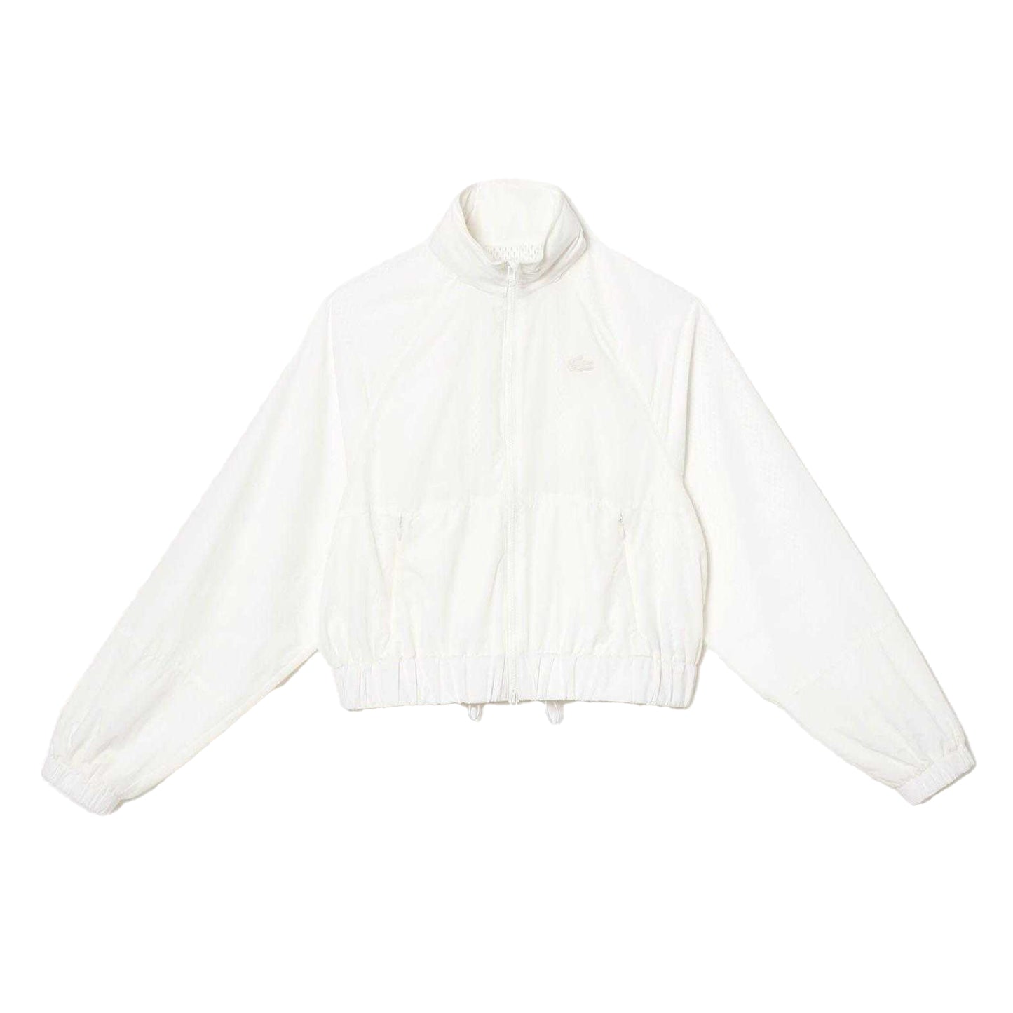 White - Front - Lacoste Womens-Ladies Full Zip Short Jacket