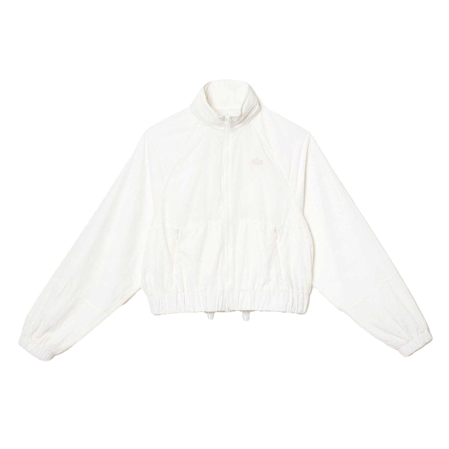 White - Front - Lacoste Womens-Ladies Full Zip Short Jacket