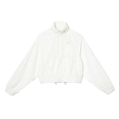 White - Front - Lacoste Womens-Ladies Full Zip Short Jacket