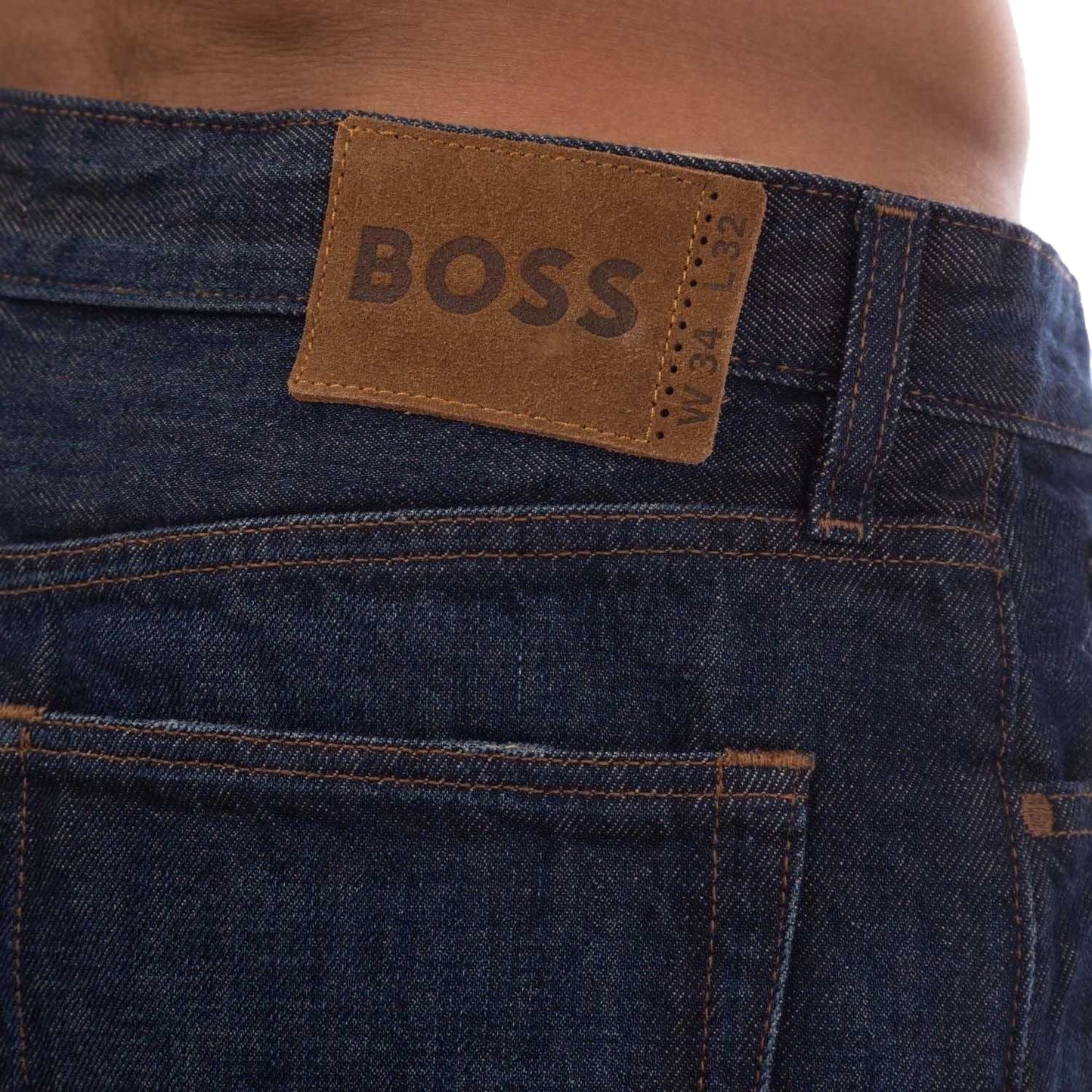 Navy - Side - Boss Mens Slim Jeans