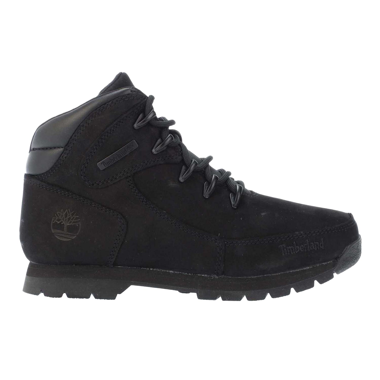 Black - Side - Timberland Boys Euro Rock Leather Lace Up Boots