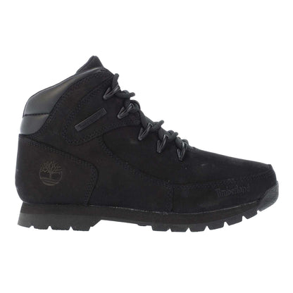 Black - Side - Timberland Boys Euro Rock Leather Lace Up Boots