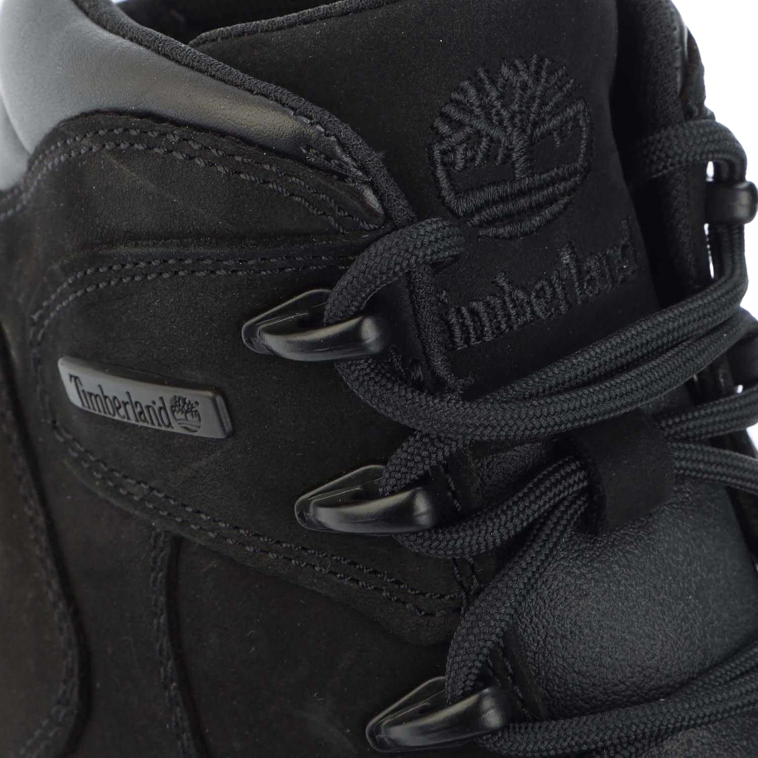 Black - Pack Shot - Timberland Boys Euro Rock Leather Lace Up Boots