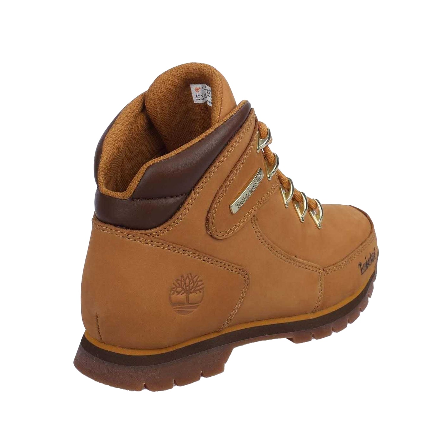 Wheat - Back - Timberland Boys Euro Rock Leather Lace Up Boots