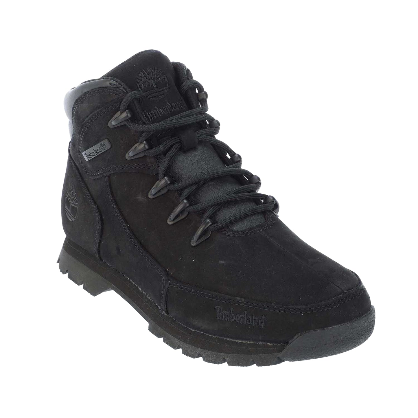 Black - Front - Timberland Boys Euro Rock Leather Lace Up Boots