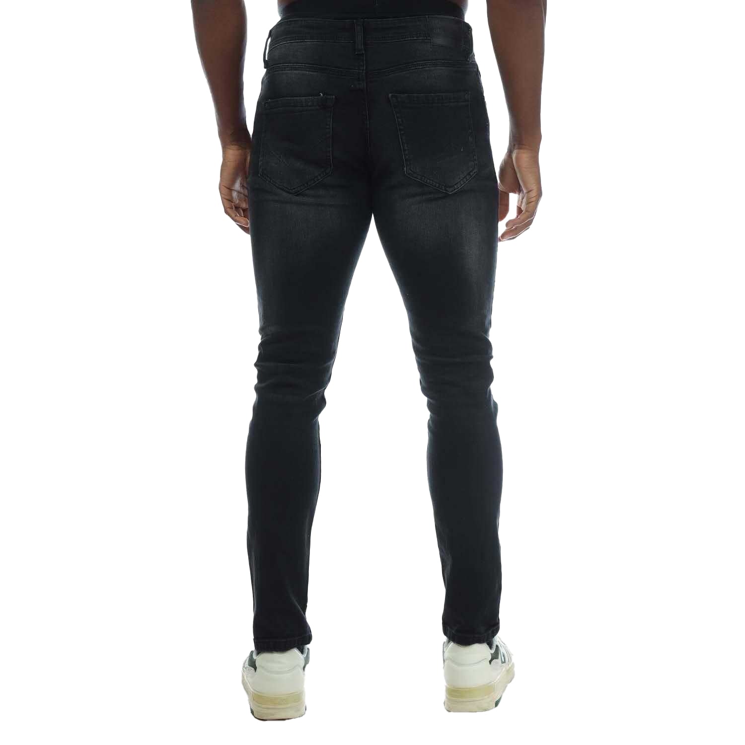 Black - Back - Duck and Cover Mens Overbug Tapered Jeans