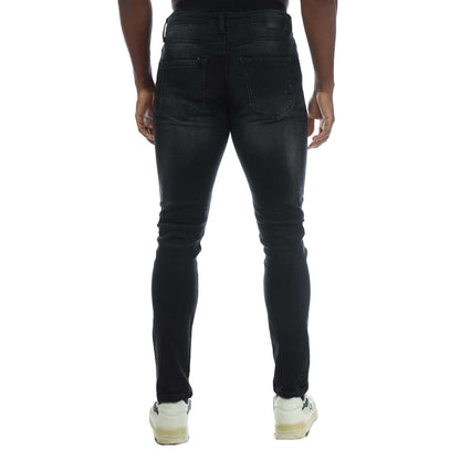 Black - Back - Duck and Cover Mens Overbug Tapered Jeans