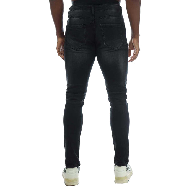 Black - Back - Duck and Cover Mens Overbug Tapered Jeans