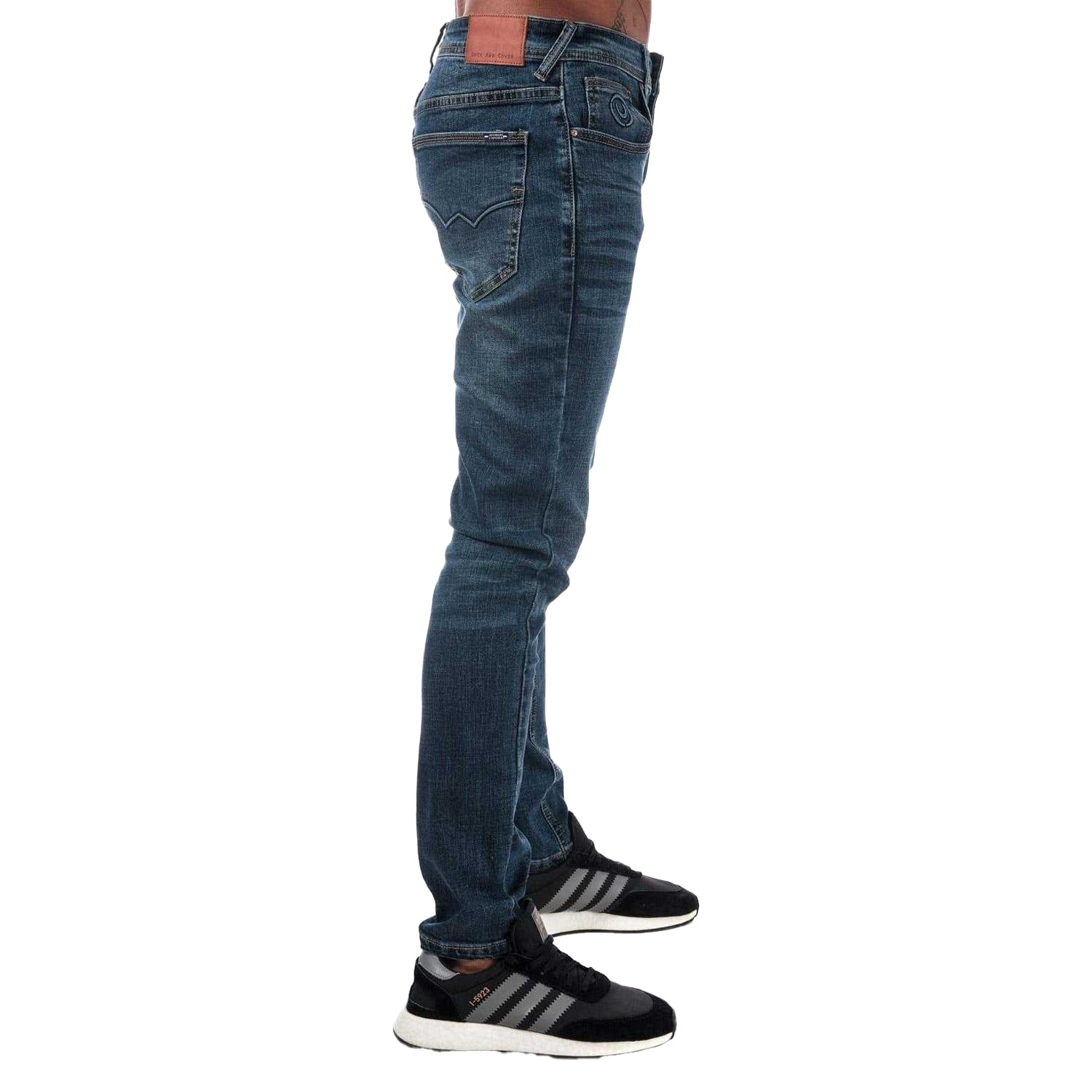 Denim - Side - Duck and Cover Mens Overbug Tapered Jeans