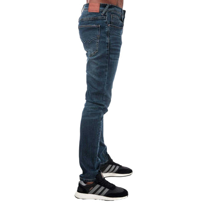 Denim - Side - Duck and Cover Mens Overbug Tapered Jeans