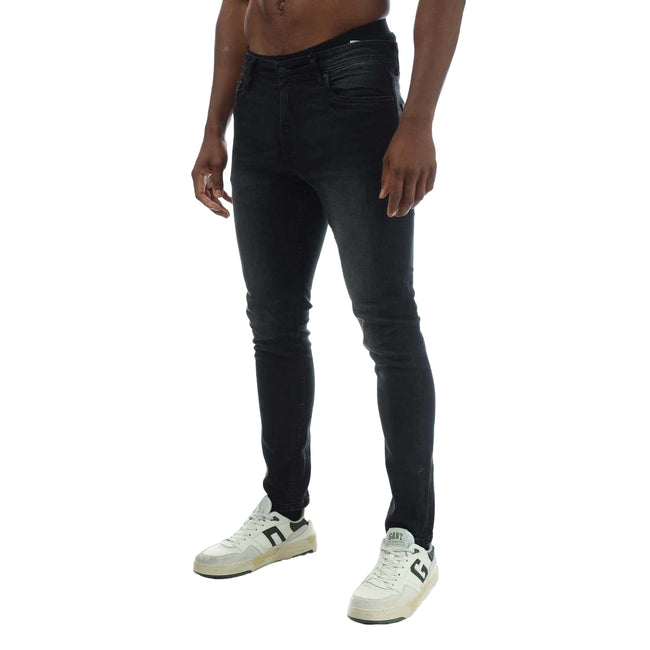 Black - Front - Duck and Cover Mens Overbug Tapered Jeans