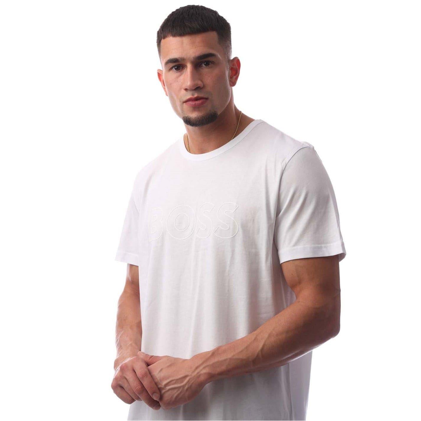White - Back - Boss Mens Teebo T-Shirt