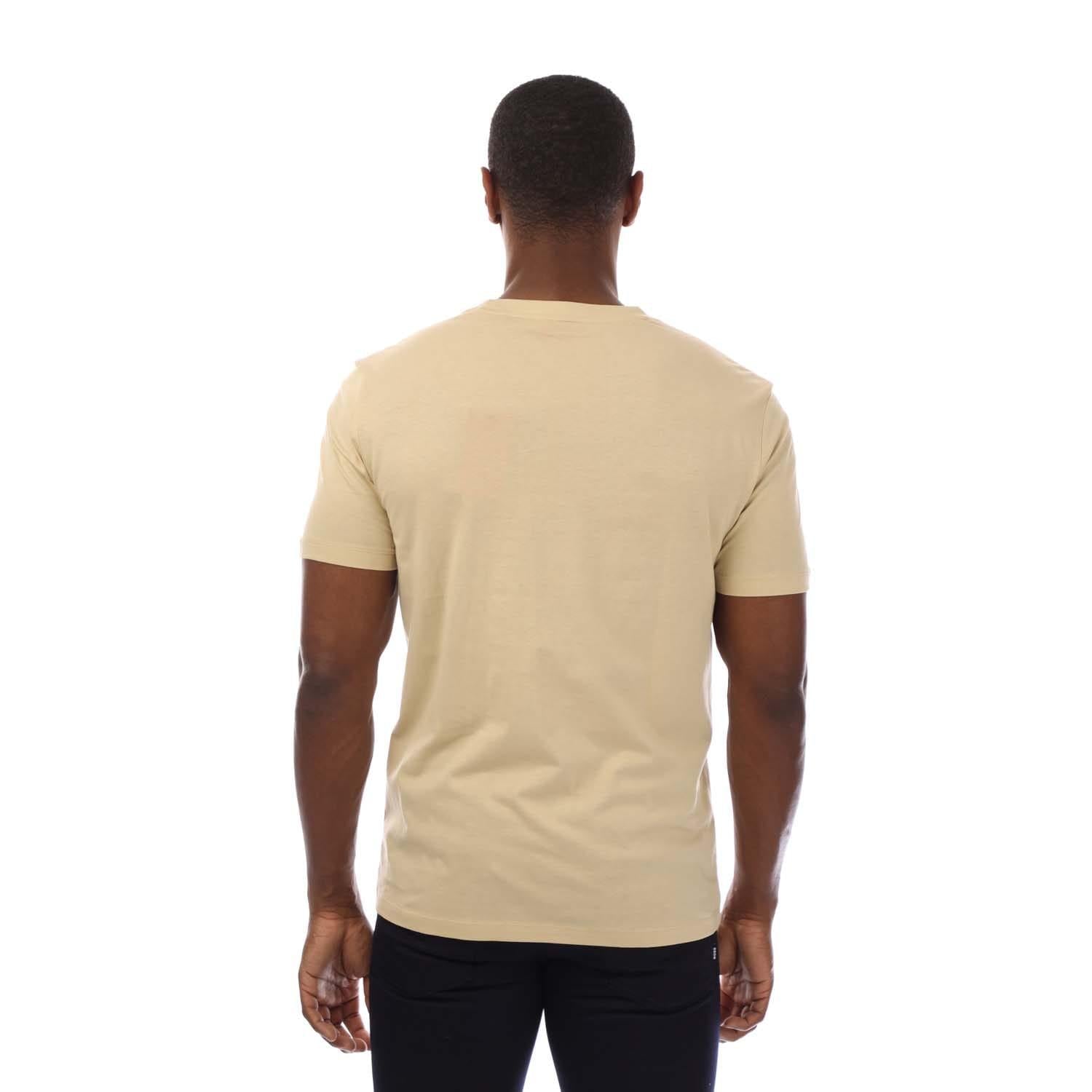 Beige - Back - Hugo Mens Dulivio Logo T-Shirt