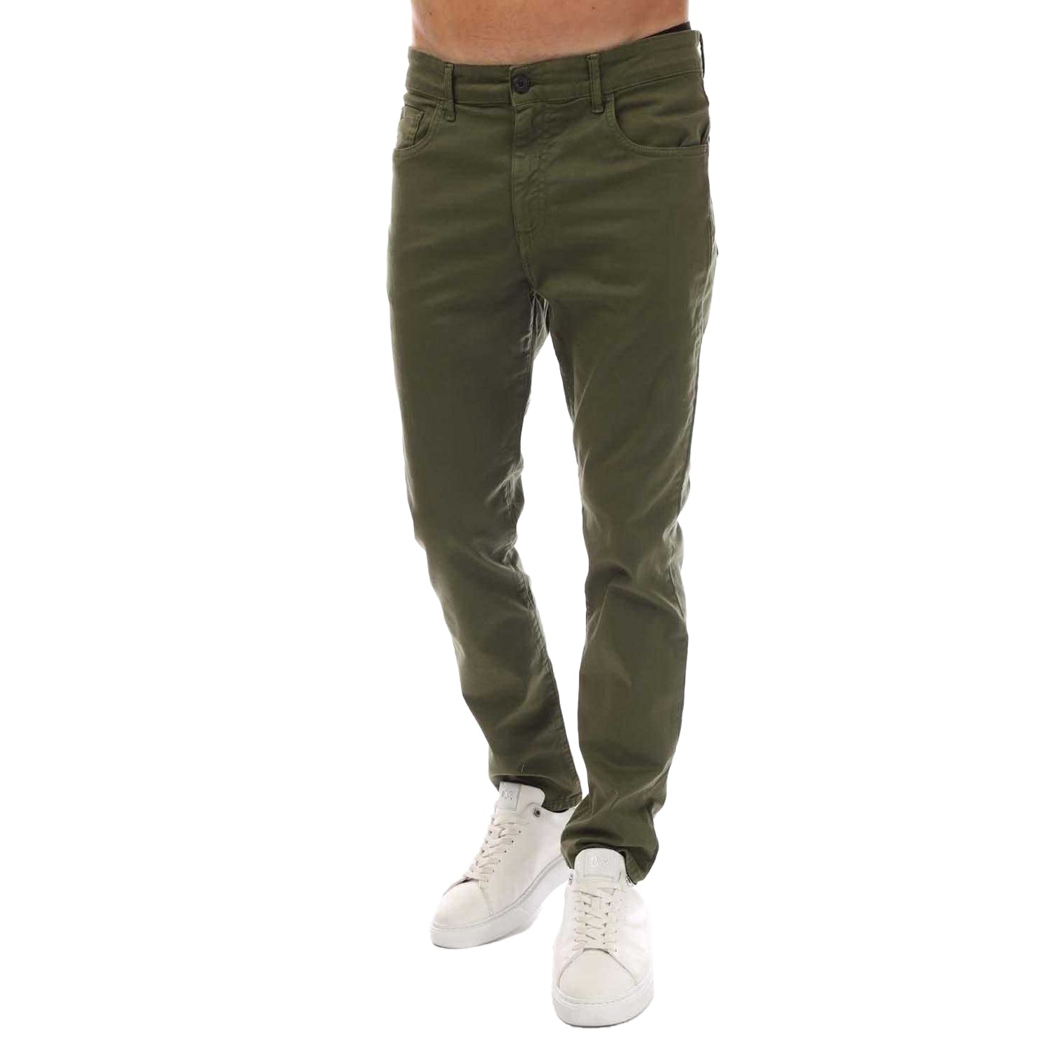 Green - Front - Lyle & Scott Mens 5 Pockets Chinos