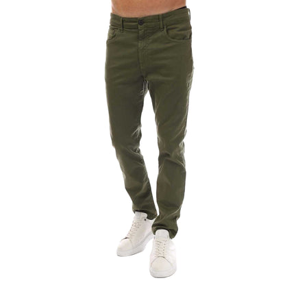 Green - Front - Lyle & Scott Mens 5 Pockets Chinos