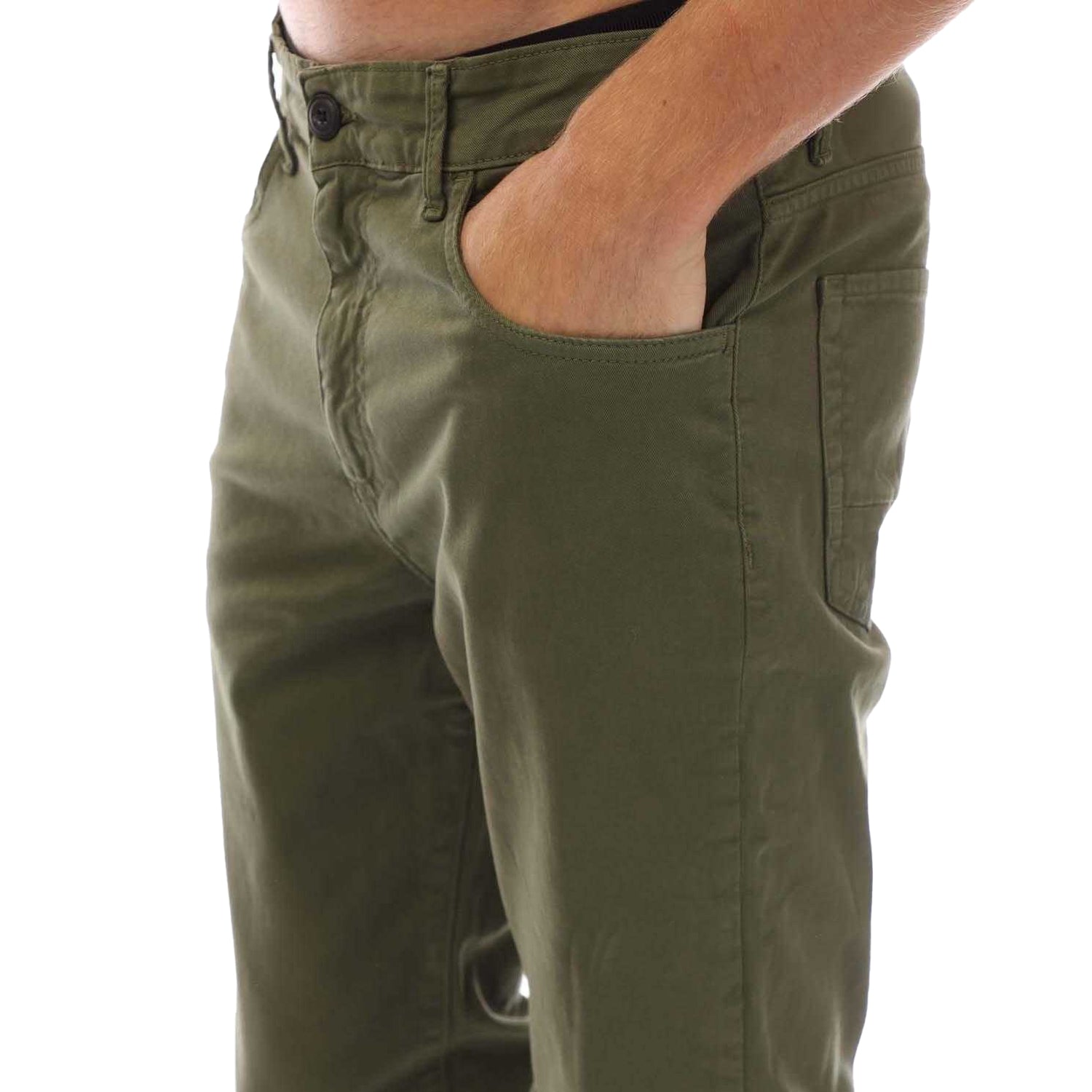 Green - Side - Lyle & Scott Mens 5 Pockets Chinos