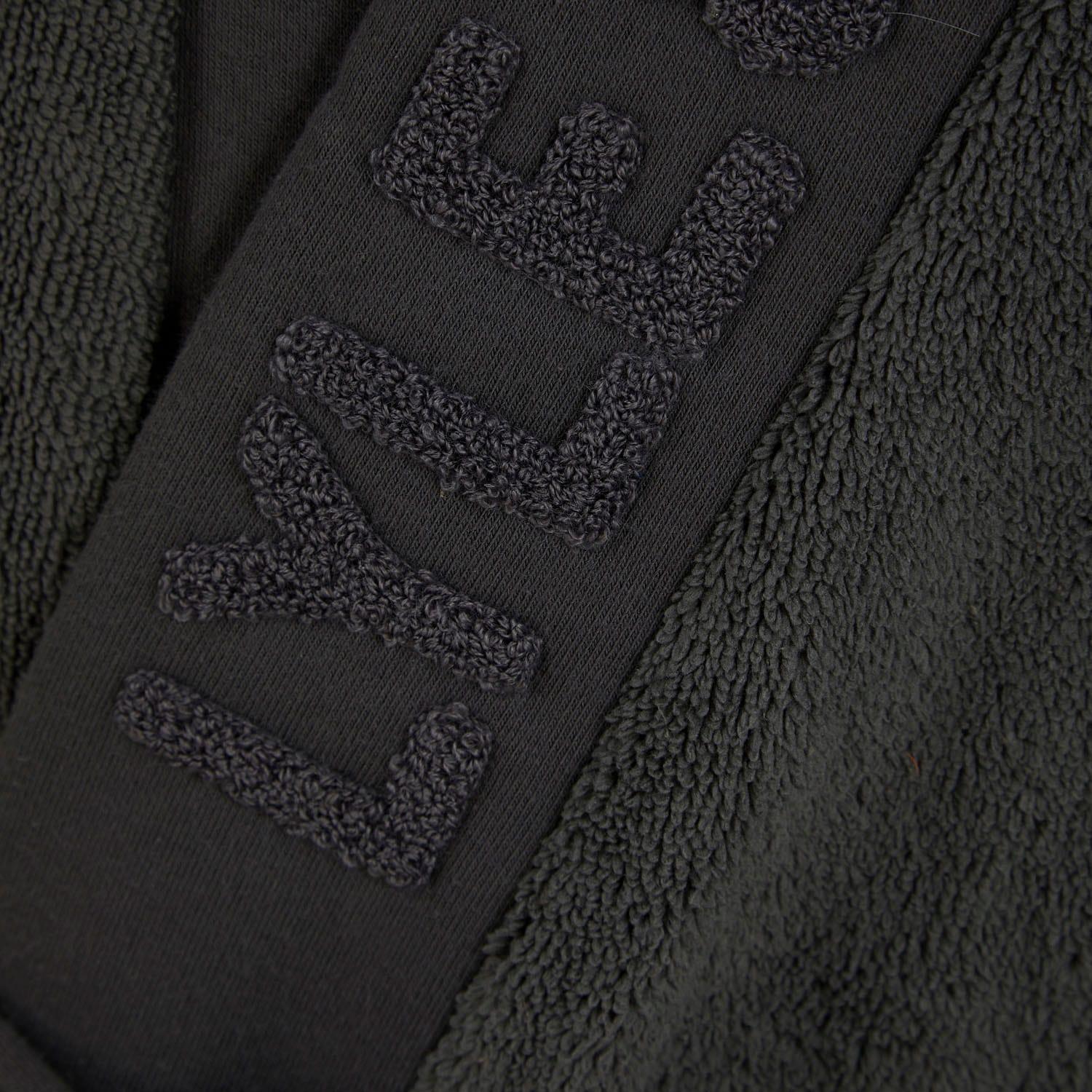 Grey - Back - Lyle & Scott Mens Text Jacquard Dressing Gown