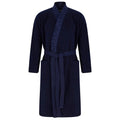 Blue - Front - Lyle & Scott Mens Text Jacquard Dressing Gown